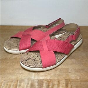 Naturalizer Lilac Sandal coral cross over suede straps women’s size 9 wide